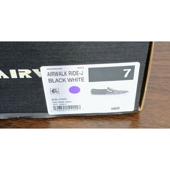 Airwalk Women's Black & White Skater Style Slip-On Shoes Size 7M - Picture 7 of 7